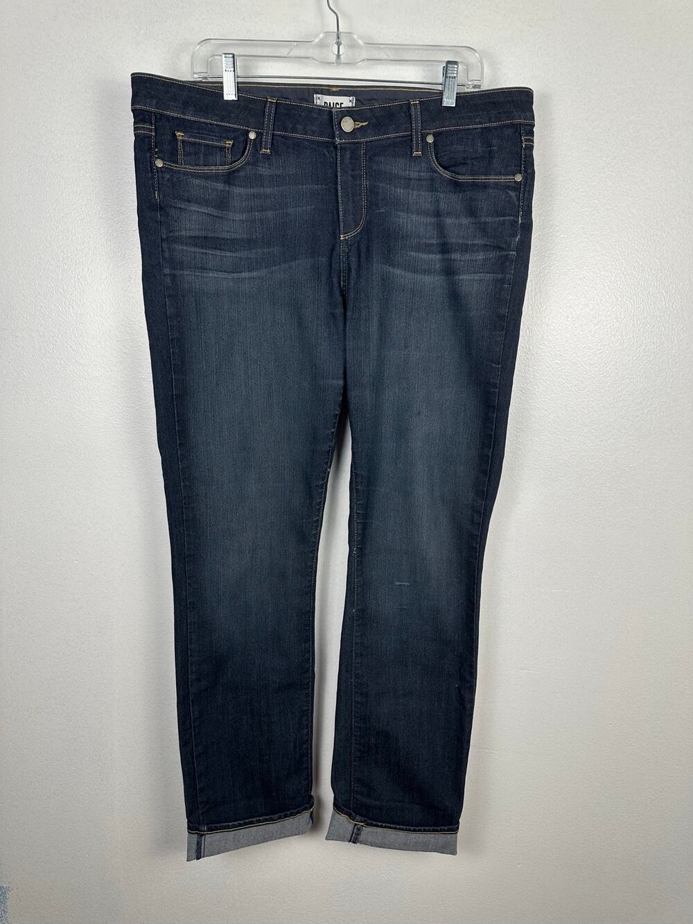 PAIGE Jeans Women 34 Dark Wash Slim Straight Leg Denim